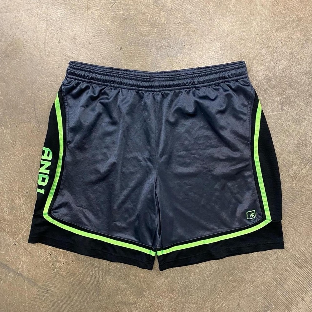Y2K AND1 Basketball Shorts Baggy 2000s Neon Size 3XL